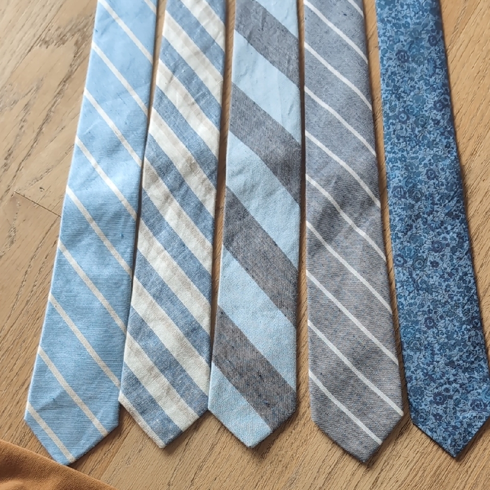 J. Crew Blue and Gray Tie Collection